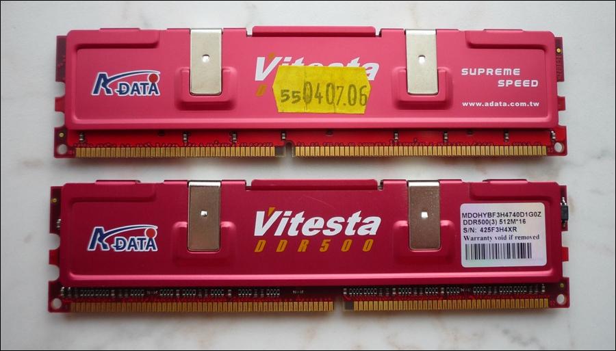 ADATA Vitesta DDR 500MHz memória KIT