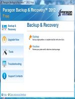 Biztonsági mentés, helyreállítás Paragon Backup & Recovery 2012 Free programmal.
